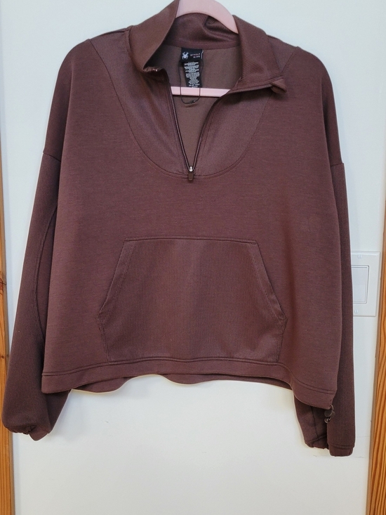 Spyder Tops - BNWOT Spyder Cropped Brown Half-Zip Pullover Sweatshirt
